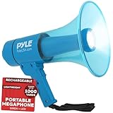 Pyle 40W Megaphone Bullhorn speaker, Rechargeable Battery with Siren, LED Lights,...