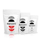 CARACTERÍSTICAS: Con este pack podrás disfrutar distintos tipos de café sin tener que comprar el formato grande. Apto para los distintos paladares, de manera que podrás conocer todos los cafés Blend de Incapto y desarrollar preferencias según tus gustos y tu paladar. El pack incluye una variedad de café descafeinado (Café Blend descafeinado Swiss Water México y Brasil).