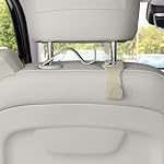 Headrest Hooks for Car, Purse Hooks for Purse and Bags,2 PCS Car Purse Holder Leather Hanger Holder Hook, for Hanging Purses and Bags and Coats Beige - Image 3