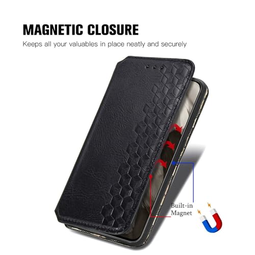 Coque Pixel 8 cuir rabat aimanté étui portefeuille vert anti-choc écran