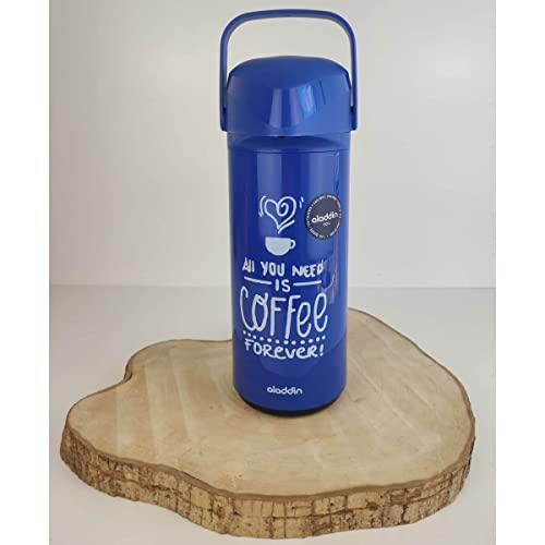 Garrafa Térmica de Café Aladdin com Ampola de Vidro Massima Coffee Forever 1 Litro Vermelha/Azul