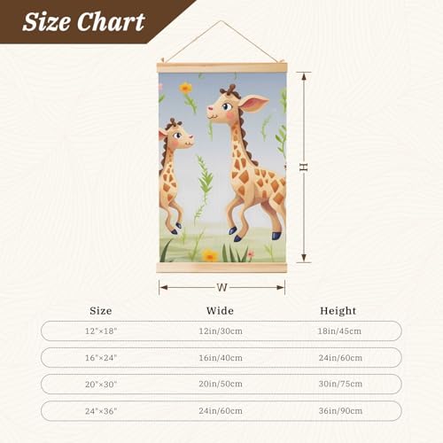 Bannière pour décoration d'intérieur girafe poster suspendu bois
