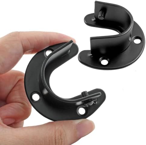 JEYORZY Kleiderstangenhalter 4er Set - Edelstahl U-Form, Für Schrank & Vorhangstangen