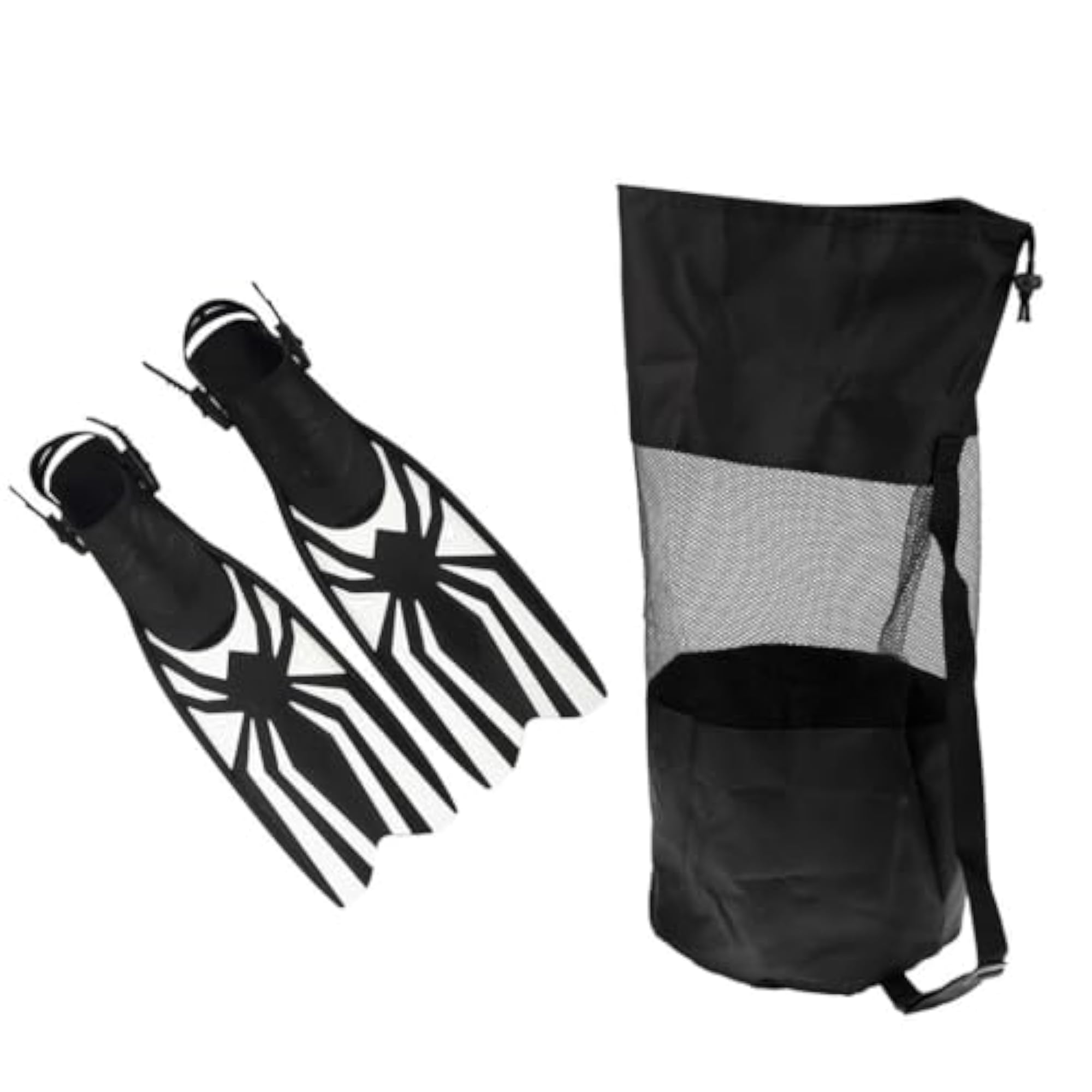Pink Open-Heel Scuba Dive Flippers with Mesh Bag Gear Pack L