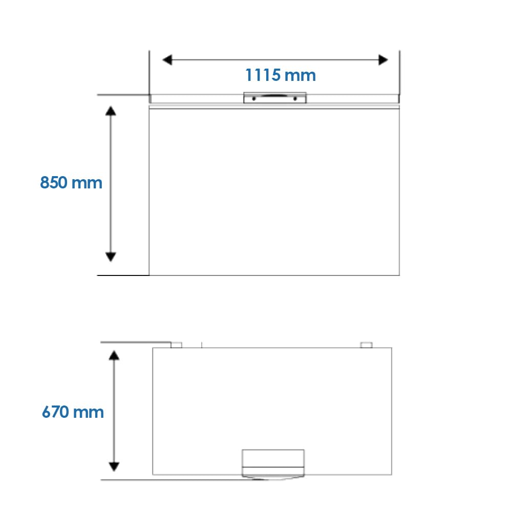Hyundai Congelador Horizontal Blanco HCH300EDW00. Capacidad 290 Litros, 2 Cestas, Bajo Nivel Sonoro, Eficiencia Energética Clase E