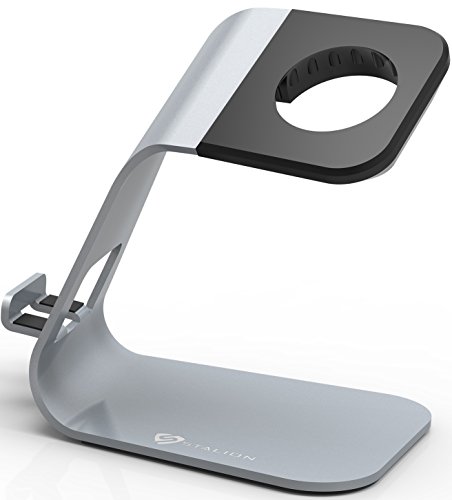 Apple Watch Stand & iPhone 6 Dock: Stalion 2in1 Desktop Charging Station Aluminum Body Universal Cradle Holder for Apple Watch Sport Edition & iPhone 6 6s 7 Plus (Space Gray)