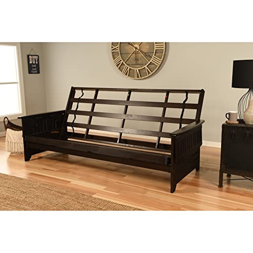 Somette Phoenix Queen-Size Futon Set In Espresso Finish With Faux Leather Mattress Oregon Trail Java #TOP3
