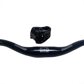 Kit Guidão Falcon 800mm com Mesa para Wheeling, Freeride, Dirt, Downhill, Múltiplas Cores (Preto)