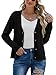 FREEOAK Black Sweaters for Womens Fall Fashion 2024 Long Sleeve Cardigan Open Front Button Down Cardigan Winter Fall Casual Black-M