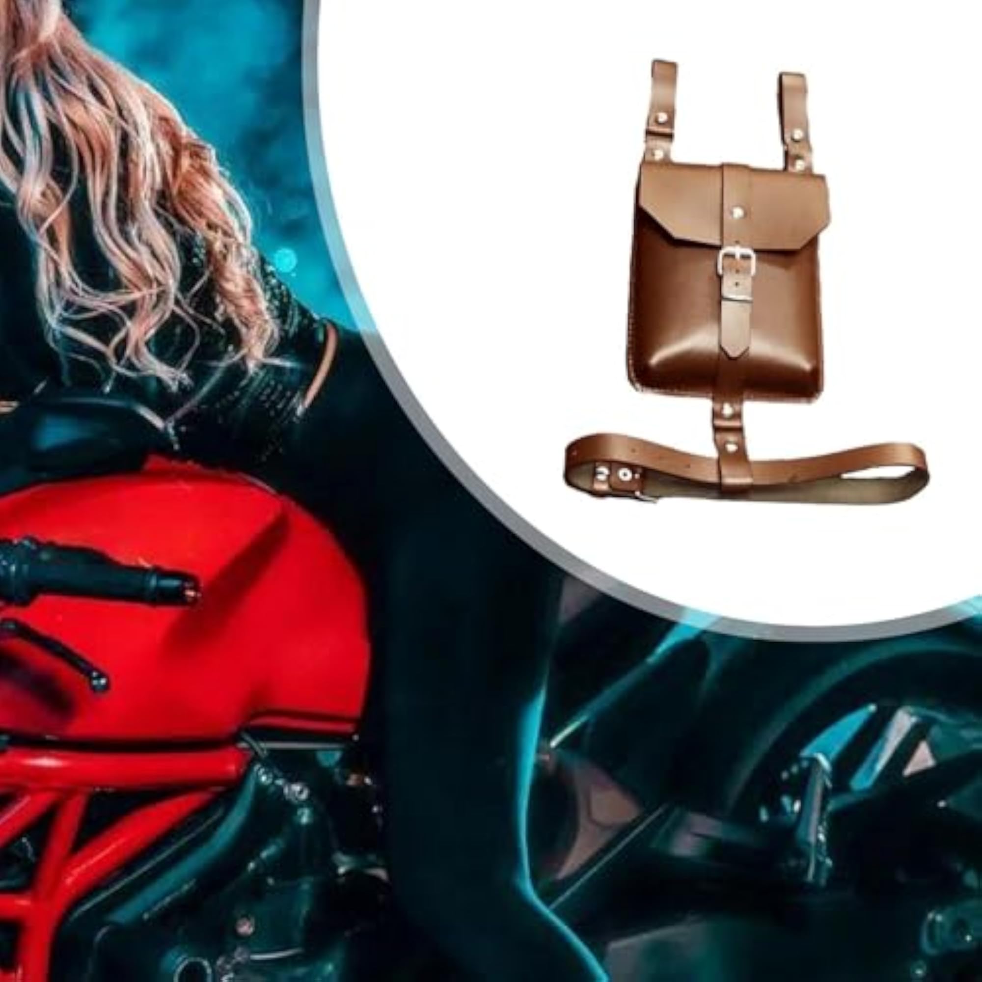Versatile Brown PU Medieval Belt Pouch for Costumes