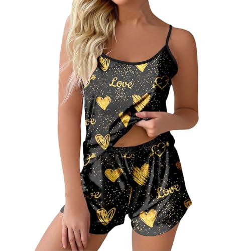 Short imprimé amusant pour femme et haut sans manches pour nuit