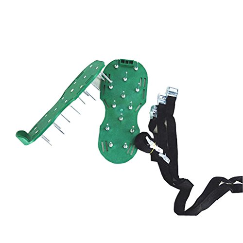 AmgateEu Uno Zapatos Par Césped aireador con hebillas de metal y correas - Para airear su césped y el jardín