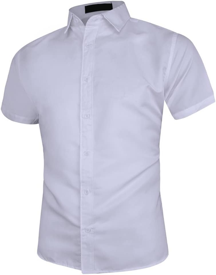 Men's Shirt Slim Short Sleeve T Black White Tops