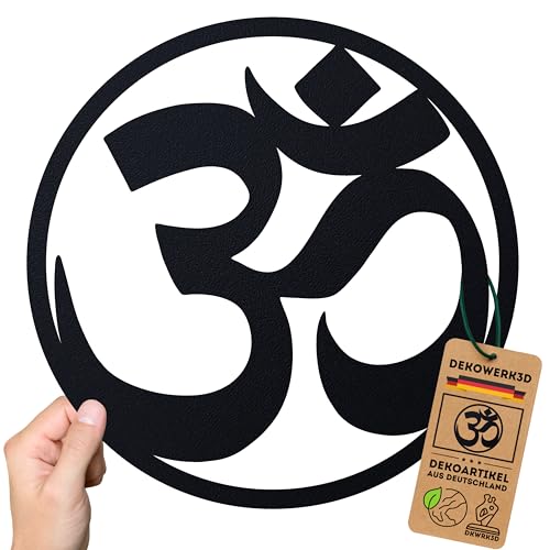 DKWRK3D Om Wanddeko Klebend - Kunststoff Wandkunst Wohnzimmer - ohne Bohren - Ohm Symbol Wanddekoration - Wandtattoo Küche Flur - Wandbild aus Kunststoff (L, Om)