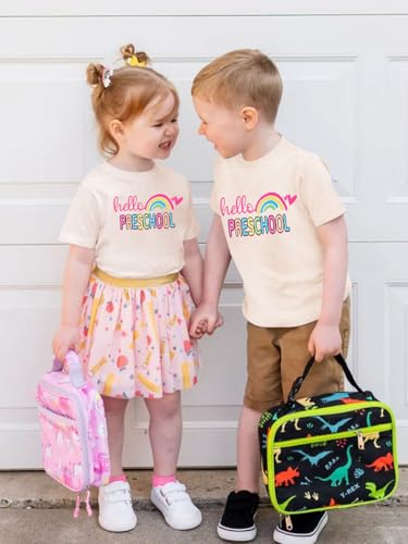 Image of First Day of School Shirt Girls Boys Preschool to 5th Grade Tshirt Kids Back to School Graphic Tee Tops