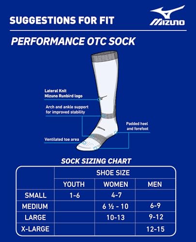 Mizuno Performance Otc calcetines largos transpirables para deporte unisex pack doble 3