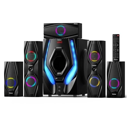 Bobtot Home Theater Systems Surround Sound Speakers - 1200 Watts 10 inch Subwoofer 5.1/2.1 Channel Audio Stereo System with HDMI ARC Optical Bluetooth Input for 4K TV Ultra HD AV DVD FM Radio USB