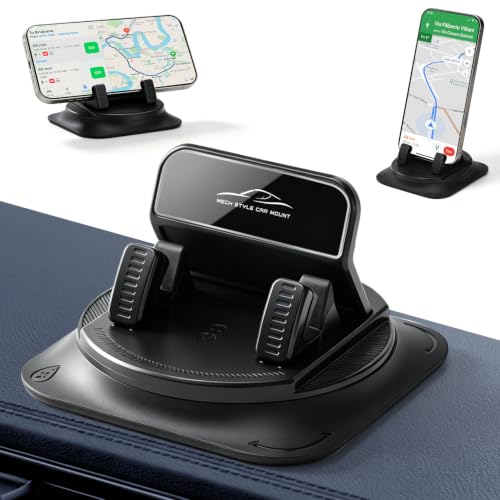 LTFIOON Handyhalterung Auto, 360° drehbarer Klebehalter für Armaturenbrett mit Rutschfester Gel-Basis & Kabel-Clip… – Ansicht 1