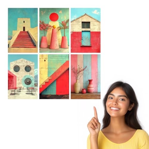 Image of SiddArtify Architectural Wall Art Poster Print Set - Modern Building Photo Decor for Living Room Office - 12x18 inch Sticker Pack of 6