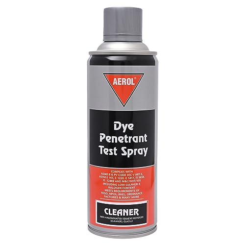 Image of Aerol Dye Penetrant Test (DPT) Spray Kit - 3 Cans Set (Red Dye Penetrant, Developer & Cleaner Sprays 400ml Each) for Liquid Penetrant Inspection