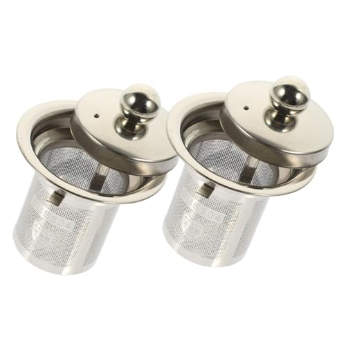 healvian 2個 ステンレス製茶こし 蓋付き小型メッシュストレーナー 軽量耐熱 茶葉濾過用ティーフィルター ティーカップ兼用