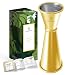 Double Cocktail Jigger Japanese Jigger Stainless Steel Bar Measuring Jigger 1 & 2 oz by Homestia, Gold