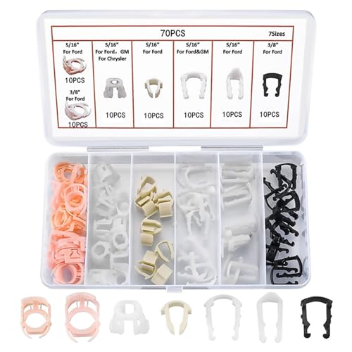 ZEZEFUFU 70PCS Car Fuel Line Retainer Clip Assortment Connections for Ford Repair Parts