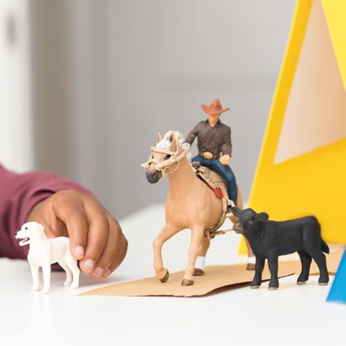 Schleich Farm World, Rodeo Toy for Kids, Western Riding Adventures with Cowboy, Rider, and Horse Toy, 6-Piece Set, Ages 3+