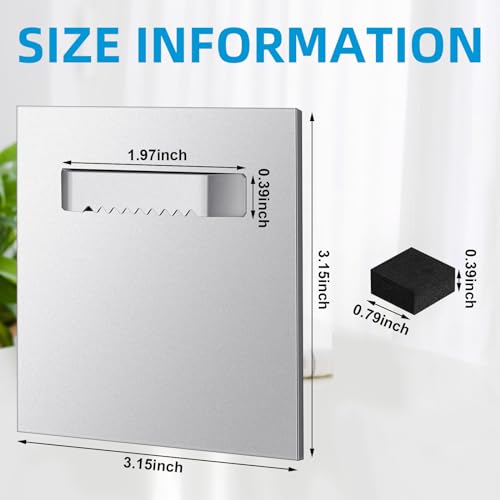 Image of Tandefio 6 Pack Self Adhesive Hanger 3.15 x 3.15 Hangers Adhesive Picture Hanging Plate Kit for Mirrors and Hanging Art / Photos on Acrylic, Glass, Aluminum or Other Flat Panels