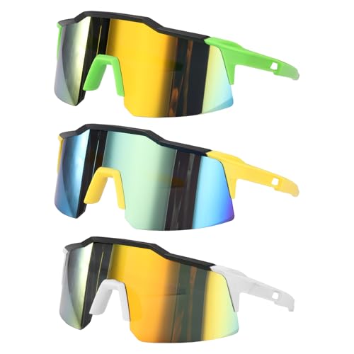 Lunettes de soleil de sport polarisées lot de 3 pour homme et femme VTT et course à pied