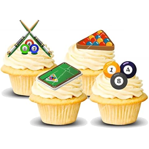 Snooker Pool Edible Cupcake Toppers for Parties Cover