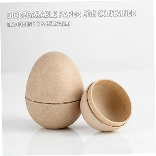 Huevos de Pascua vacíos rellenables de papel maché marrón 4
