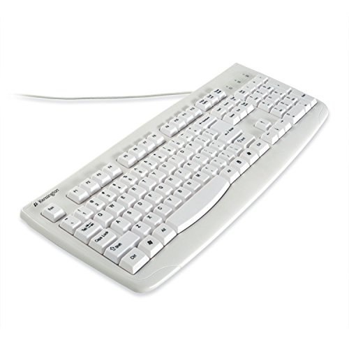 Kensington Pro Fit USB Washable Keyboard, White (K64407US), 17-3/4
