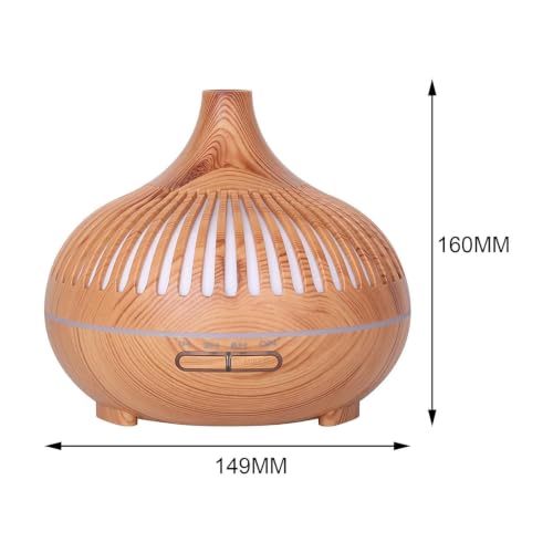 Image of Bedroom Humidifier for Sleep Essential Oil Diffuser with Flame Effect Night Light Ultrasonic Cool Mist Air Quiet USB Auto Shut Off Aromatherapy Diffuser (Humidifier Wood Grain)
