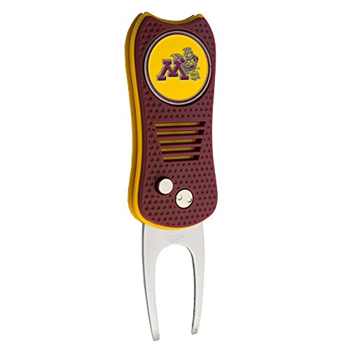 Team Golf NCAA Minnesota Golden Gophers Retractable Divot Tool with Double-Sided Magnetic Ball Marker, Features Patented Single Prong Design, Causes Less Damage to Greens