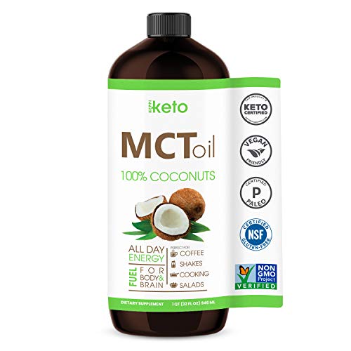 Keto Certified MCT Oil - Non GMO Project Flavorless Coconut MCT Oil