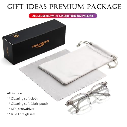Image of AIEYEZO Fashion Blue Light Glasses for Women Men Retro Anti-Blue Light Eyeglasses TR90 Square Frame Computer Glasses