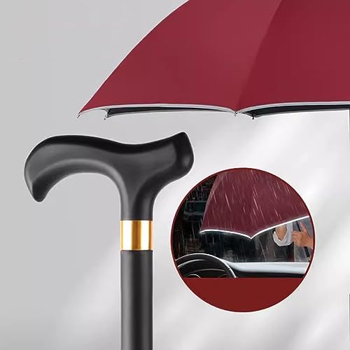 Ergonomiczna laska do chodzenia z parasolem, lekka pomoc w poruszaniu się dla seniorów, antypoślizgowy uchwyt, wiatroszczelna laska przeciwdeszczowa, trwałe podparcie na zewnątrz, wysokość 83 cm