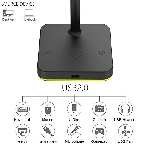 KAFRI Suporte de fone de ouvido RGB com hub USB, suporte de fone de ouvido para jogos, rack com 1 cabo extensor de porta de carregamento de extensão USB 2.0 - adequado para jogos de mesa de jogadores, acessórios de fone de ouvido 4 KAFRI Suporte de fone de ouvido RGB com hub USB, suporte de fone de ouvido para jogos, rack com 1 cabo extensor de porta de carregamento de extensão USB 2.0 - adequado para jogos de mesa de jogadores, acessórios de fone de ouvido - Imagem 4