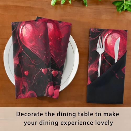 Servilletas de Tela con Corazones para San Valentín x6 miniatura 7