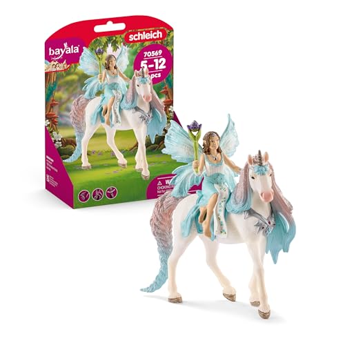 SCHLEICH BAYALA | Eyela mit Einhorn 70569 | Elfe mit Zepter & Einhorn mit Magnet | tolles Geschenk für Mädchen und Jungen | schöne Sammelfiguren | Spielfigur ab 5 Jahre | Set aus 3 Teilen
