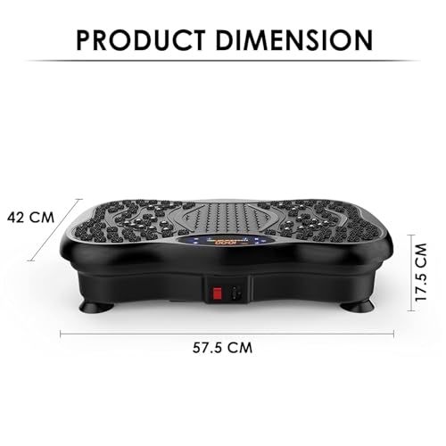 Image of RK Prime Vibration Plate Exercise Machine for Lymphatic Drainage & Weight Loss - 180 Speed Levels, 450kg Capacity, Resistance Bands & Remote | Full Body Workout | Muscle Toning | Home Gym