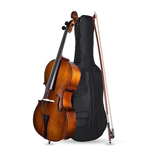 Kadence Full-Size Cello, Acoustic Cello Kit with Portable Bag, Bo...