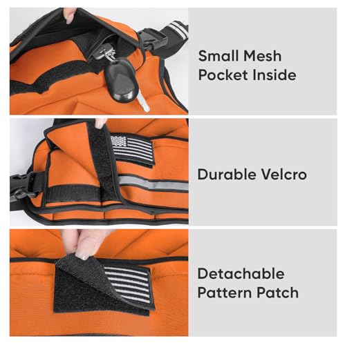 Image of APEXUP Adjustable Weighted Vest, 4-10lb /12-18lb /20-32lb Vest with 6 Ironsand Weights and Large Pocket, Weight Vest for Men Women Strength Training, Running, Walking