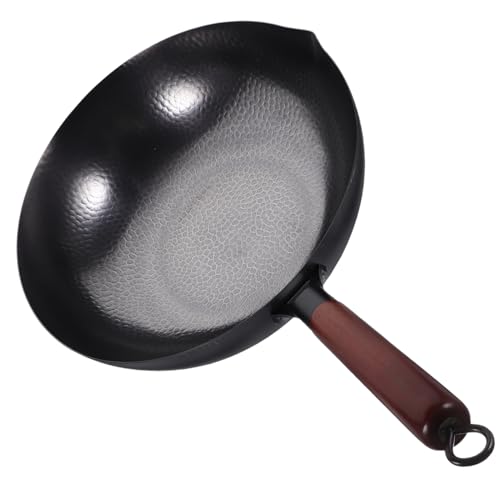 Wok antiadherente Happyyami de hierro forjado con mango ergonómico