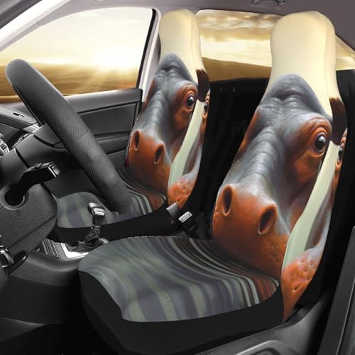 Housse de siège de voiture respirante universelle motif hippopotame anti-transpiration pour SUV