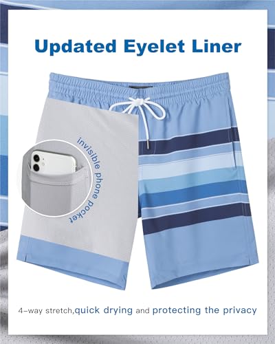 Image of SURF CUZ Mens Swim Trunks with Compression Liner Swim Shorts 7 inch Swimming Trunks Stretch 7 Inch Swim Suits Quick Dry