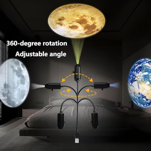 Image of 360-Degree Earth Projection Night Light, USB Star Lamp with Galaxy Display, Romantic Room Decor