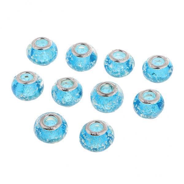 SNAPPSY 3x10 Pieces Gold Foil 12mm Lampwork Glass Round Beads for Jewelry Making Craft Blue-picture-17