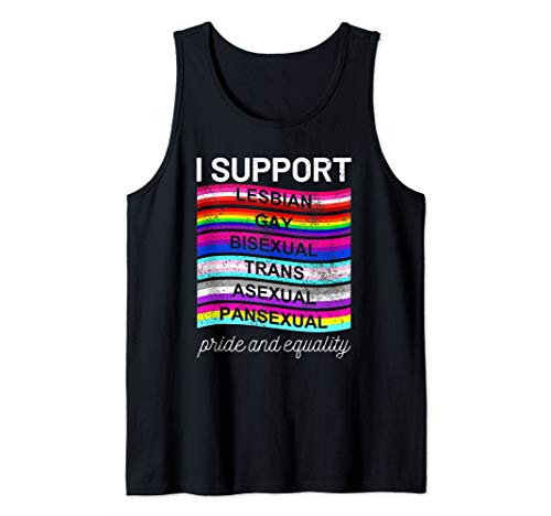 LGBTQ I support pansexual asexual trans bisexual gay lesbian Tank Top